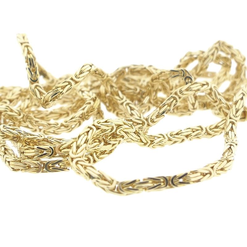 Image 7 of Gold square king link necklace