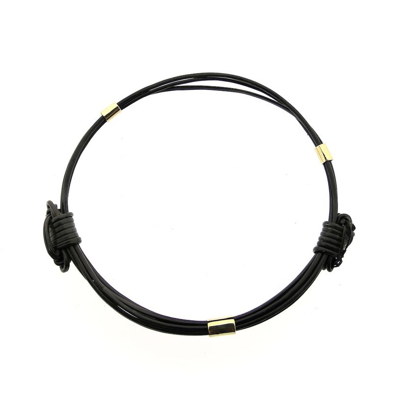 Image 1 of Elephant hair bracelet with gold