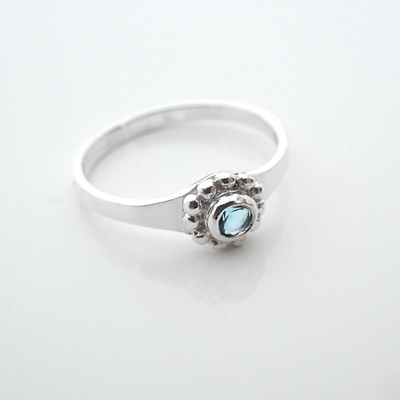 Image 6 of Silver children's ring with light blue zirconia