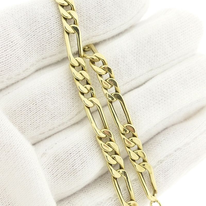 Image 5 of Gold Figaro link bracelet | 19.5 cm
