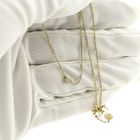 Image 3 of Gold necklace with a fixed diamond pendant; 0.03 ct. | 42 cm