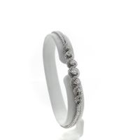 White gold herringbone link bracelet with diamonds; 0.42 ct.