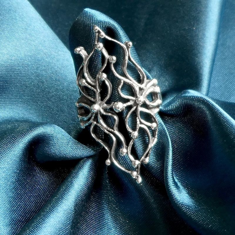 Image 2 of Silver ring with fantasy design