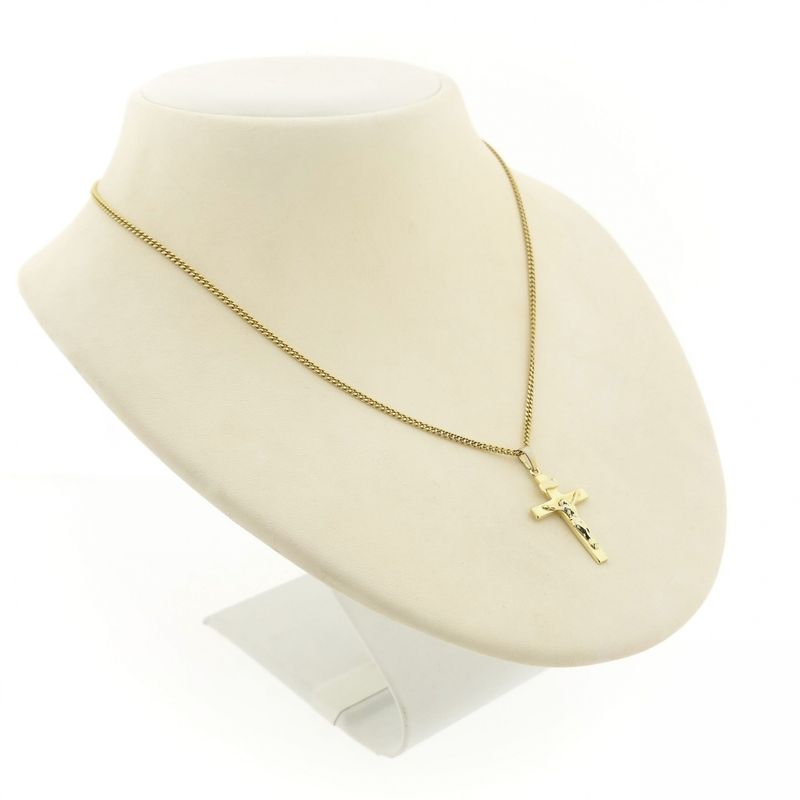 Image 4 of Gold pendant of a cross with corpus | INRI