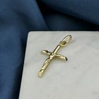 Image 2 of Gold pendant of a cross with pattern.