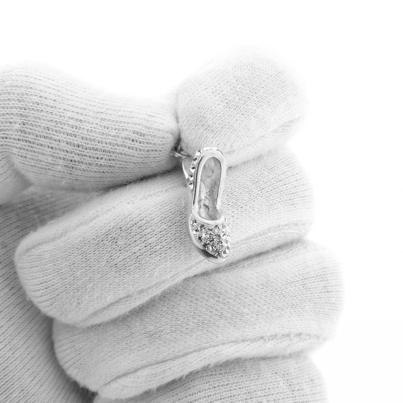 Image 14 of Silver pendant of a women's heel with zirconia