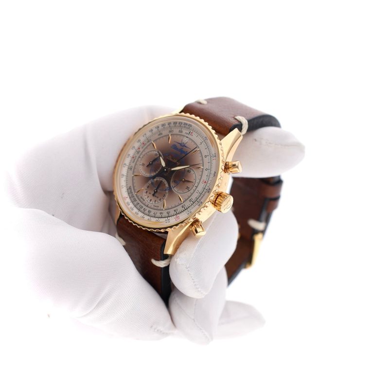 Image 5 of Breitling Navitimer Montbrillant 'Blue Angels' Limited Edition H30030.1; 18k Gold Watch