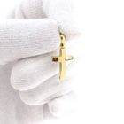Afbeelding 12 van Bicolor gouden hanger van een kruis