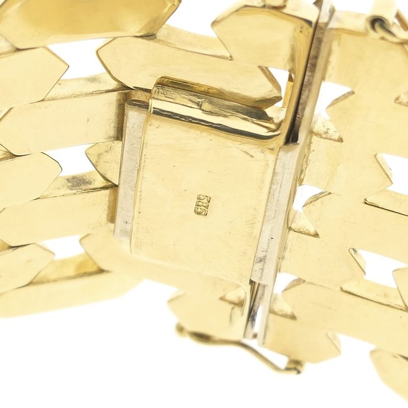 Image 5 of Gold wide Bismarck link bracelet