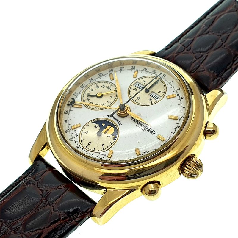 Image 7 of Schmeltzer Triple-calendar; Automatic men's watch with chronograph and moon phase
