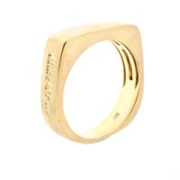 Gold square matte ring; Marc O'Polo