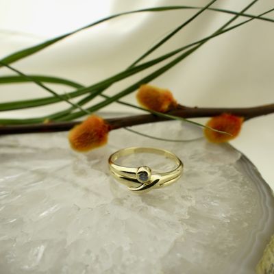 Gold solitaire ring with zirconia Image 2 of Gold solitaire ring with zirconia