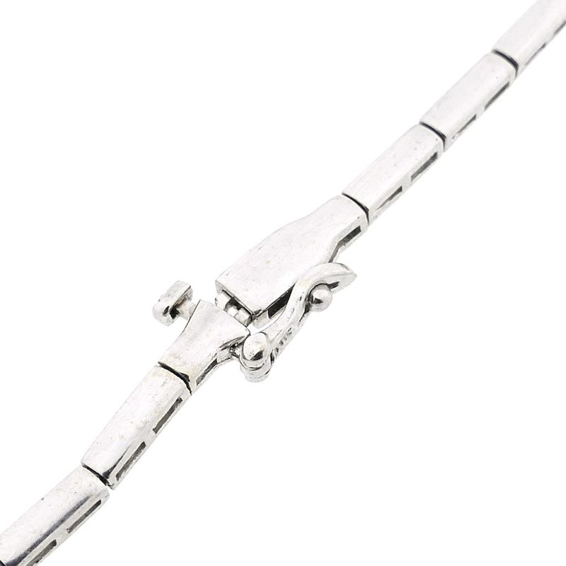 Image 6 of White gold necklace with yellow sapphire and diamonds; Approx. 2.00 ct.