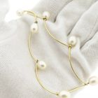 Image 6 of Gold bar necklace with pearls