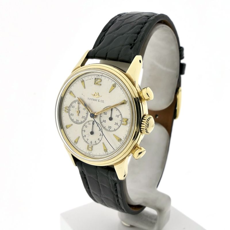Image 2 of Movado 'Tiffany & Co' M95 Chronograph 49058; Vintage 14k gold men's watch