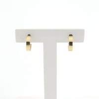 Gold semicircular stud earrings