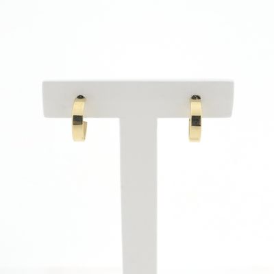 Image 2 of Gold semicircular stud earrings