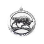 Image 2 of Silver zodiac sign pendant; Taurus