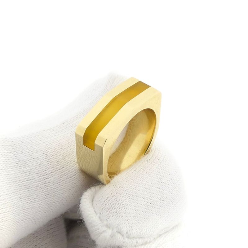 Image 9 of Gold ring with yellow moonstone