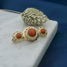 Image 10 of Antique gold brooch with blood coral