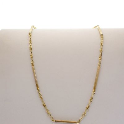 Image 1 of Long gold infinity/bar link necklace