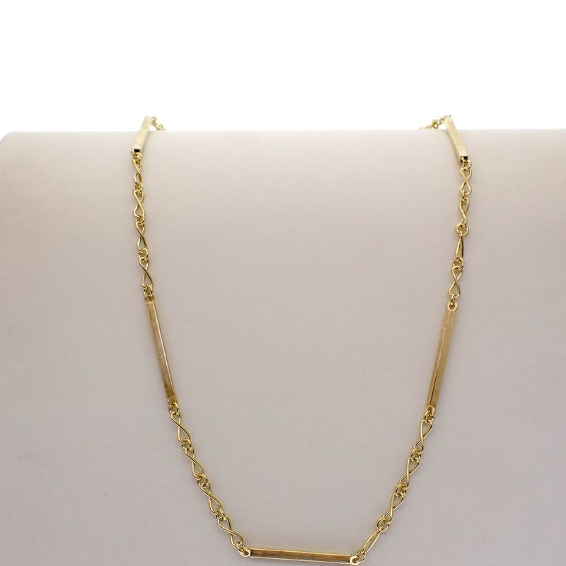 Image 1 of Long gold infinity/bar link necklace