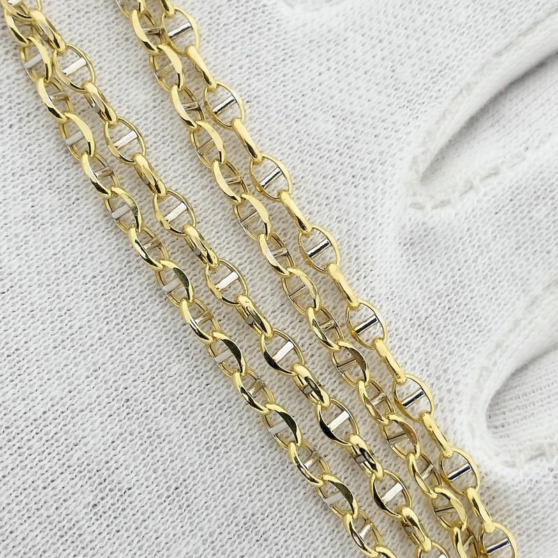 Image 8 of Two-tone gold fantasy link necklace; Midas