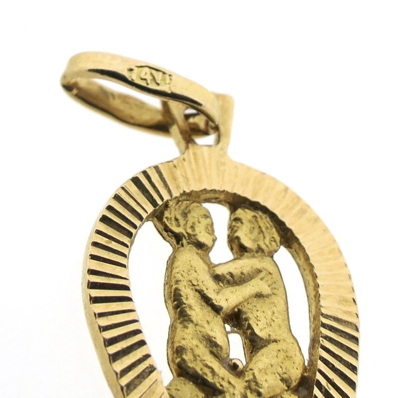 Image 4 of 18 kt gold pendant of the Gemini zodiac sign