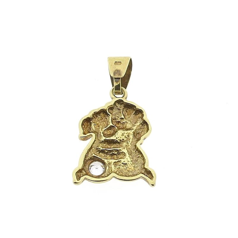 Image 5 of Gold pendant of two dogs with zirconia