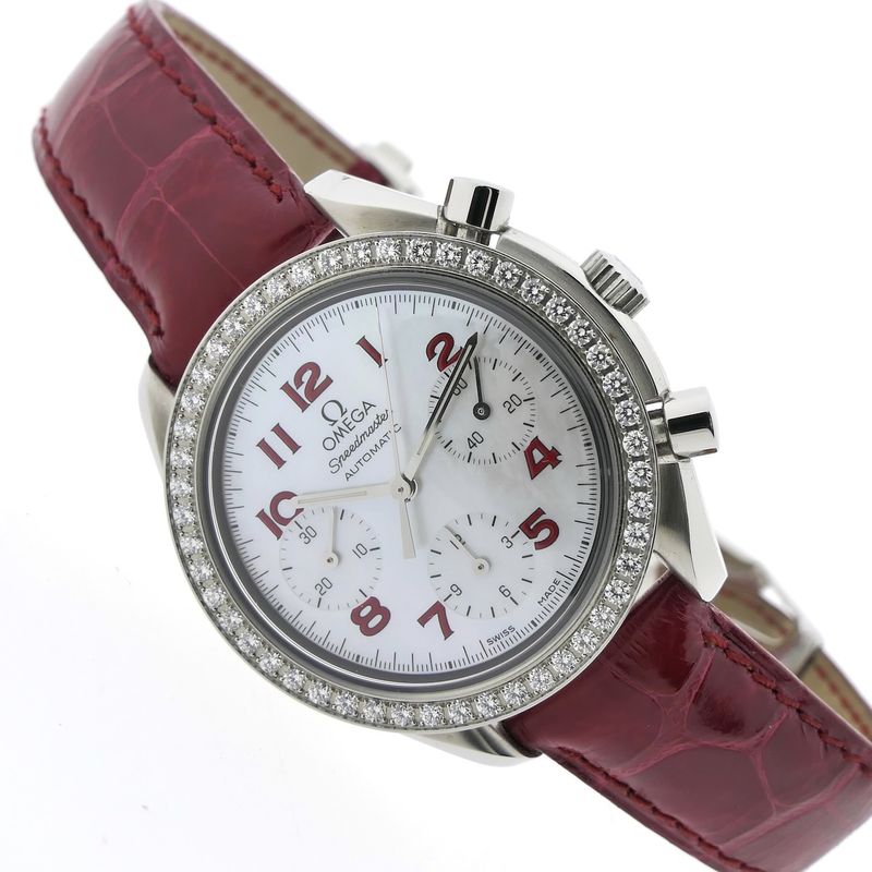 Image 5 of Omega Speedmaster Reduced 'Mother of Pearl' & Diamonds 3815.79.40; Chronograph watch
