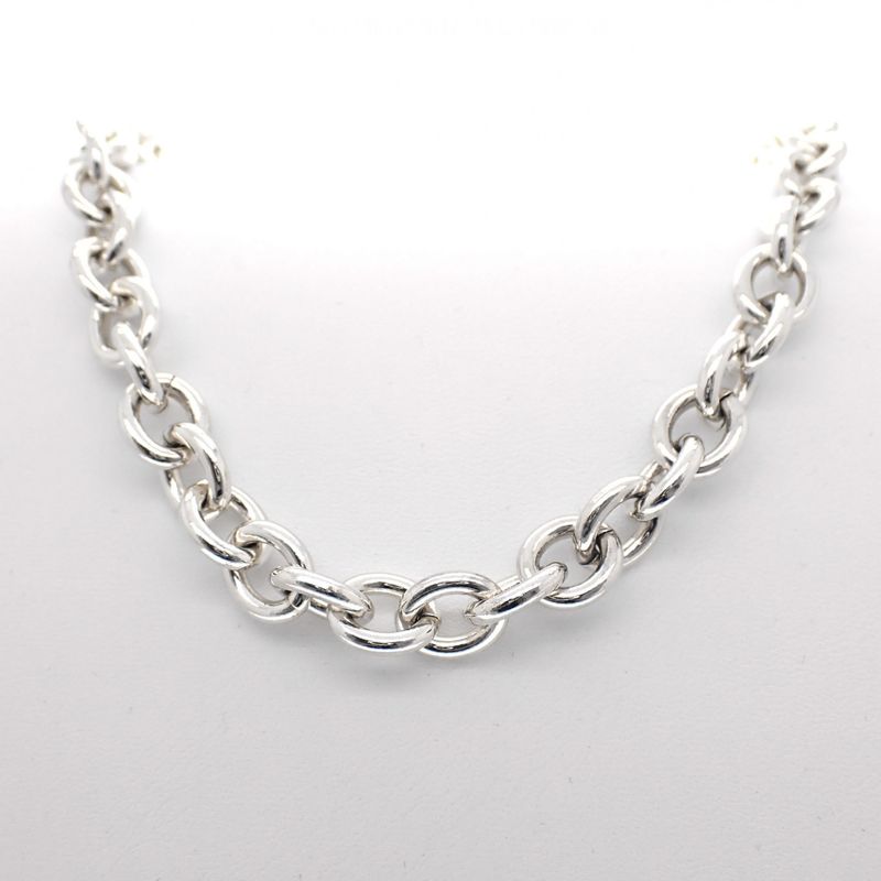 Image 4 of Silver robust anchor link necklace | 42 cm