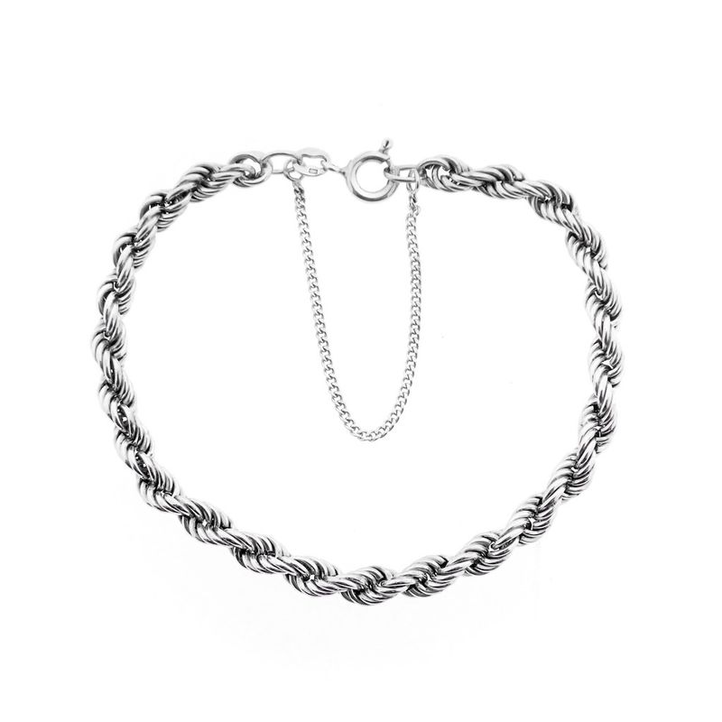 Image 1 of Silver twisted link bracelet | 19 cm