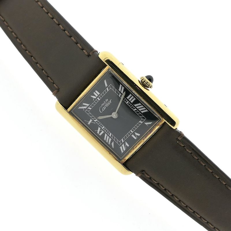 Image 10 of Cartier Tank Vermeil 'Large'; Vintage mechanical watch