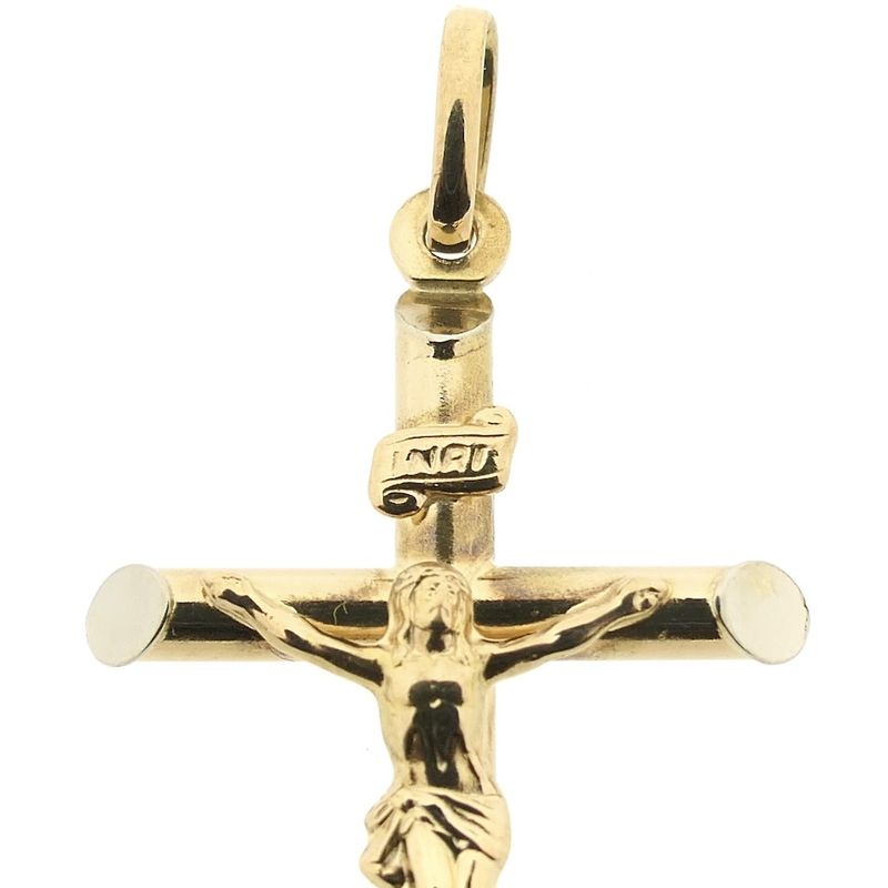 Image 9 of 18-karat gold pendant of a cross with corpus | INRI