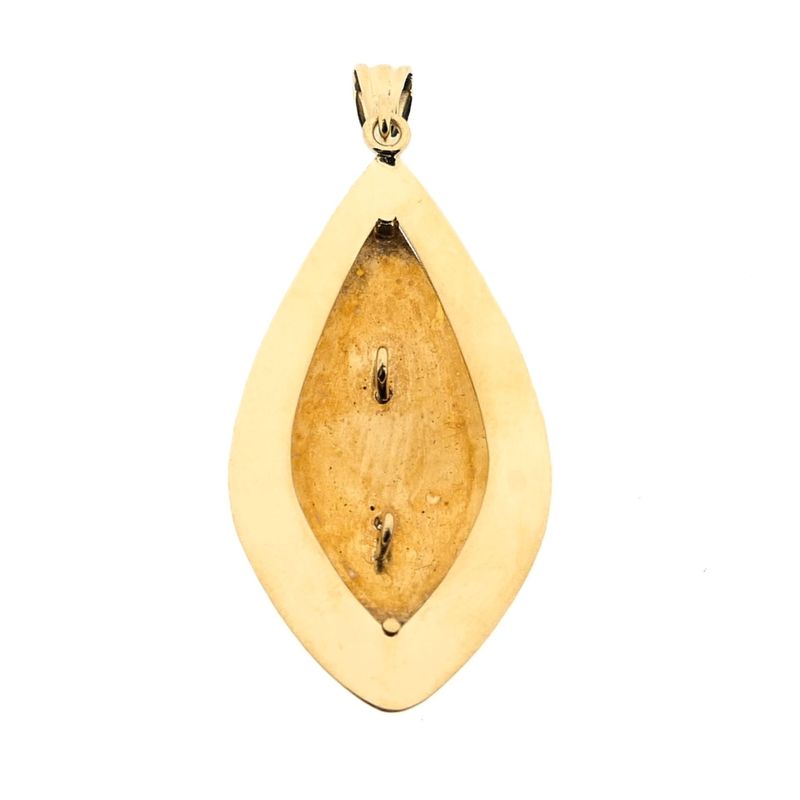 Image 6 of Bicolor Floral Gold Pendant with Zirconia