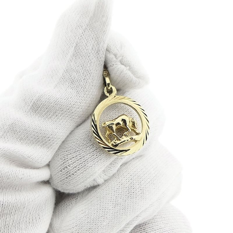 Image 6 of Gold zodiac sign pendant; Capricorn