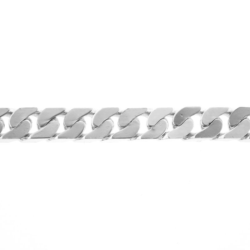 Image 5 of Silver flat gourmet link chain | 50 cm