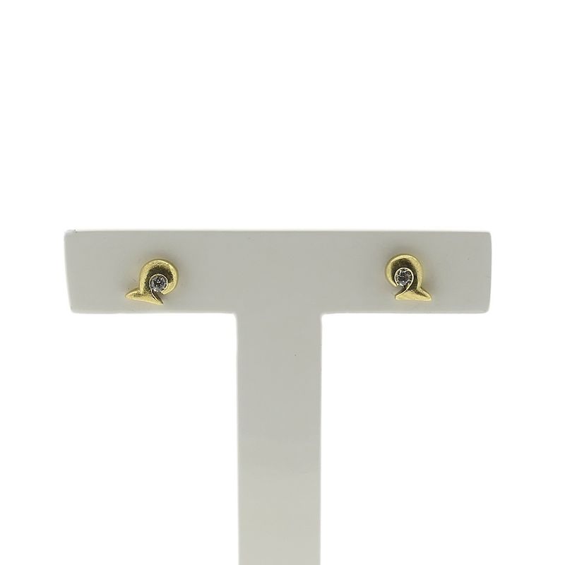 Image 1 of Gold stud earrings with zirconia