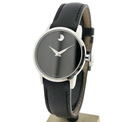 Image 2 of Movado Museum Classic; Steel women's watch with black dial; 0607204