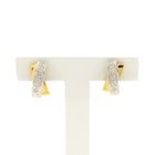 Image 1 of Bicolor gold stud earrings with diamond | 0.02 ct.