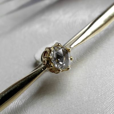 Image 2 of Gold brooch with Antwerp rose diamond 0.10 ct. | Vintage