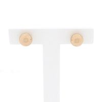 Rose gold stud earrings | Round button