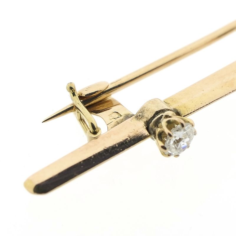 Image 7 of Rose gold brooch with diamond; 0.45 ct.