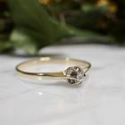 Image 2 of Gold solitaire ring with diamond 0.03 ct.