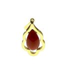 Image 1 of Gold pendant with oval cut carnelian stone