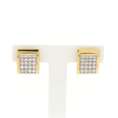 Afbeelding 1 van Gouden oorstekers met zirconia