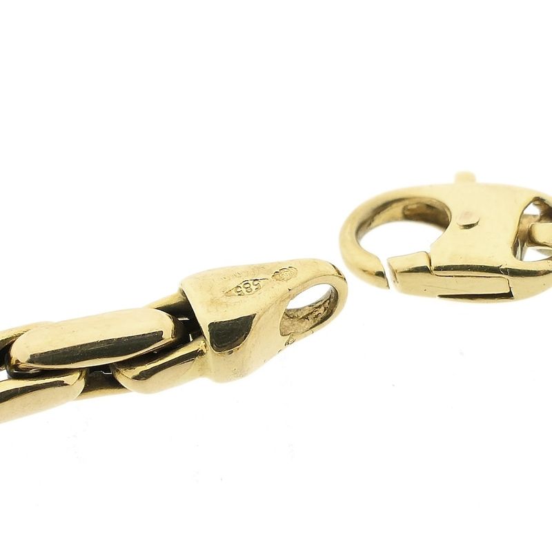 Image 7 of Vintage gold anchor link bracelet with lapis lazuli | 19.5 cm