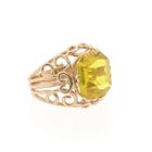 Image 4 of Vintage rose gold ring set with synthetic yellow gemstone