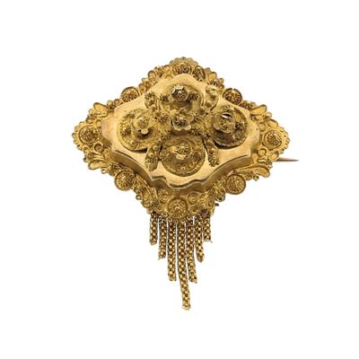 Image 1 of Antique gold brooch of a hat bell