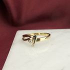 Image 7 of Two-tone gold ring with diamond; 0.02 ct.